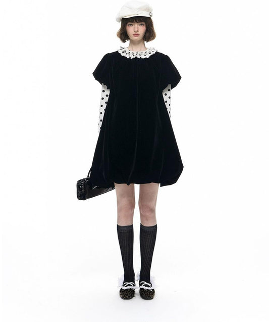 Vintage A-Line Velvet Dress