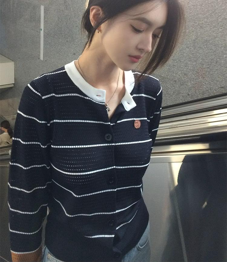 Black Lattice Knit Cardigan