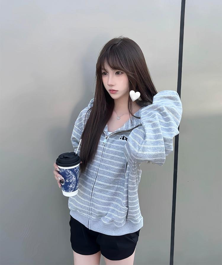 Vintage Striped Zip Hoodie