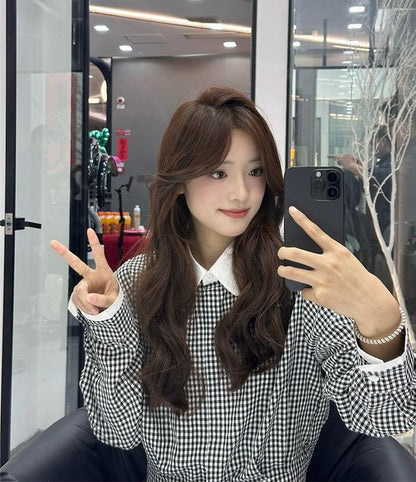 Vintage Checkered Doll Collar Shirt