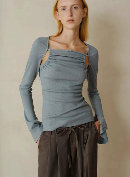Vintage Cutout Long Sleeve Tee