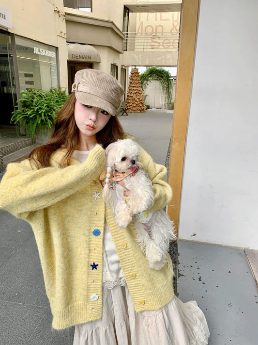 Lazy Style Hooded Knit Cardigan