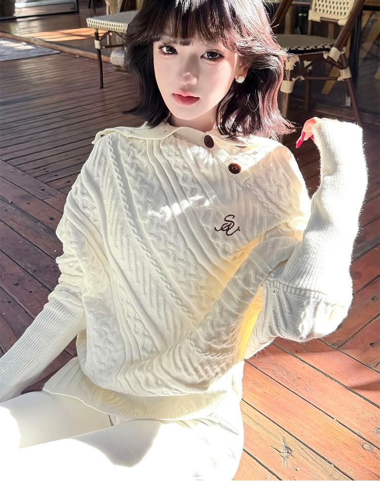 Korean High Neck Batwing Sweater