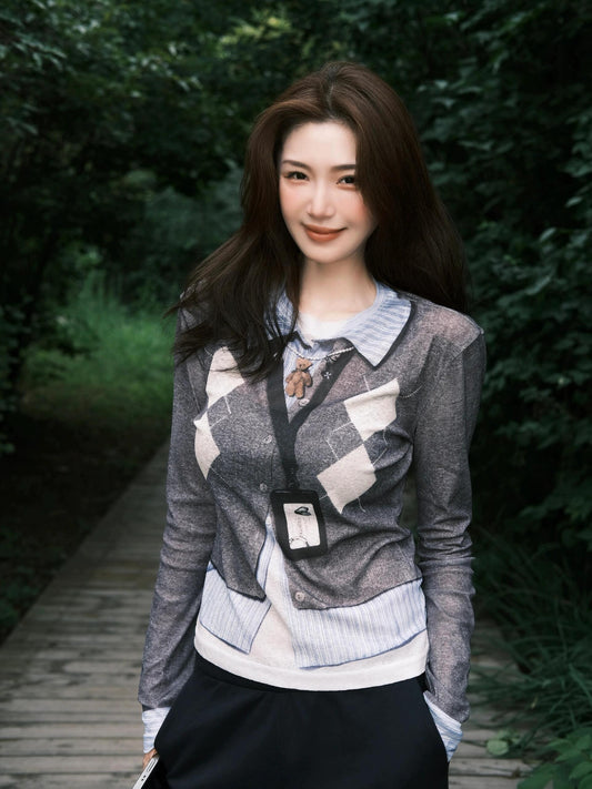 Preppy Diamond Layered Tee