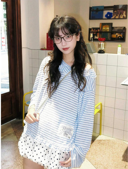 Korean Colorblock Asymmetric Tee