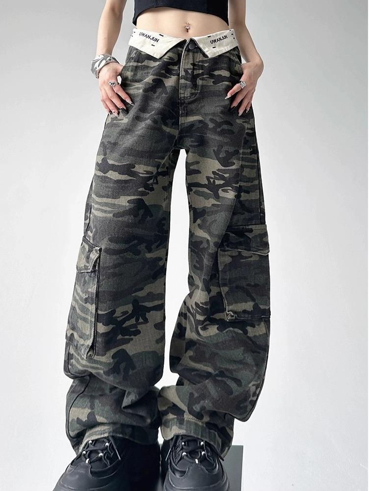American Cuffed Camo Denim Pants