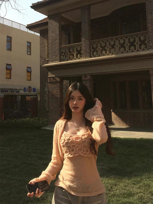 Knit Cami Cardigan Set