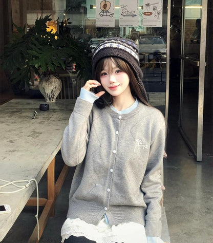 Colorblock Diamond Knit Cardigan