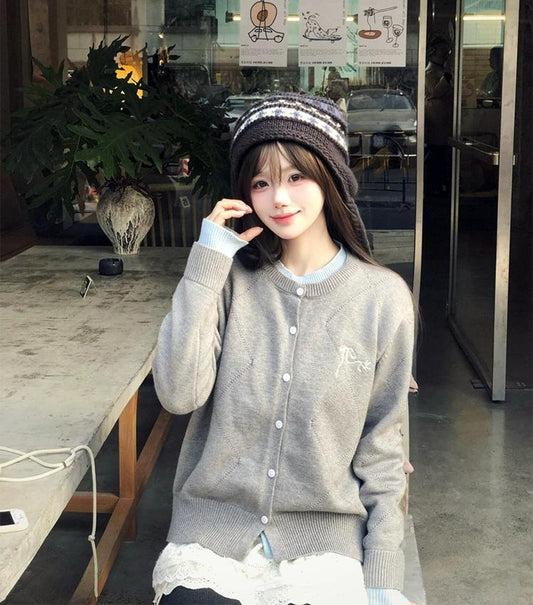 Colorblock Diamond Knit Cardigan