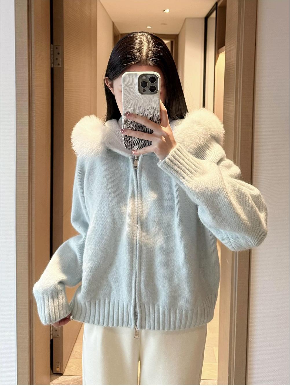 Korean Sweet Hooded Knit Cardigan