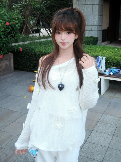 Mohair Flower Open Knit