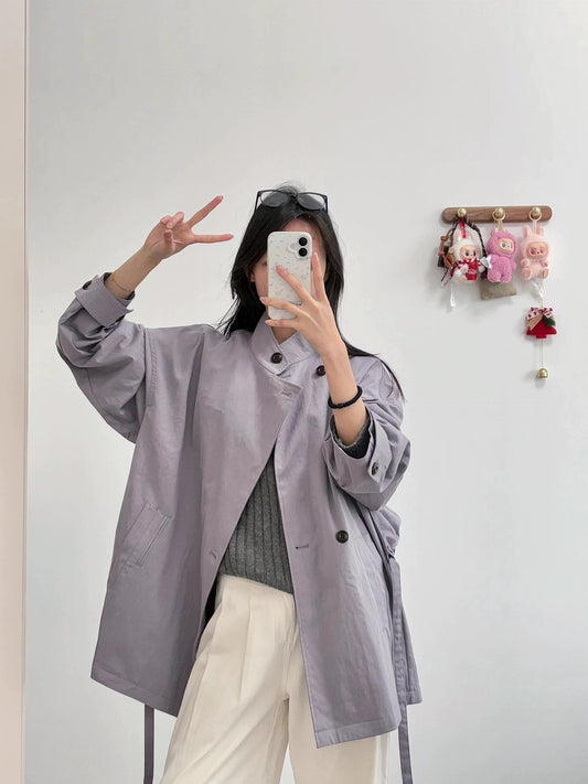 French Stand Collar Trench
