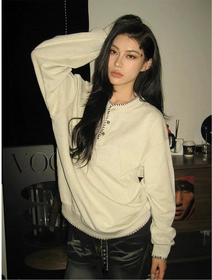 Old Money Henley Knit Sweater