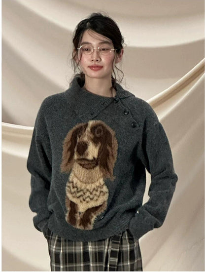 Fair Isle Puppy Jacquard Sweater