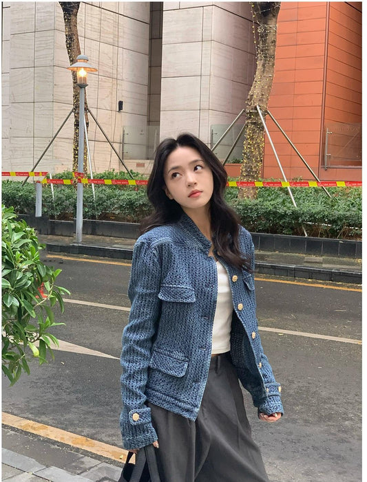 Vintage Denim Chanel Style Jacket