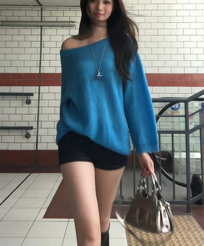 Mohair Asymmetrical Knit Top