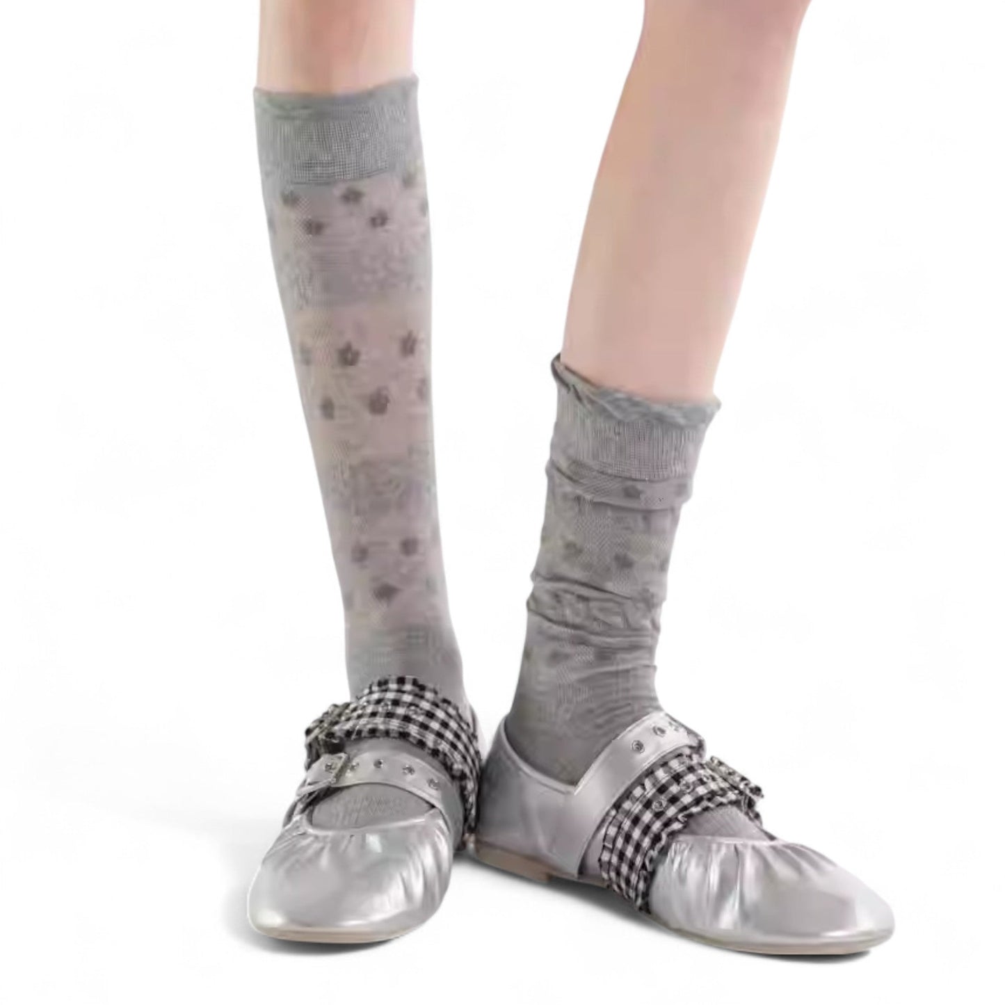 Playful Balletcore Layers in Ruffled Crew Socks - tutufox - 