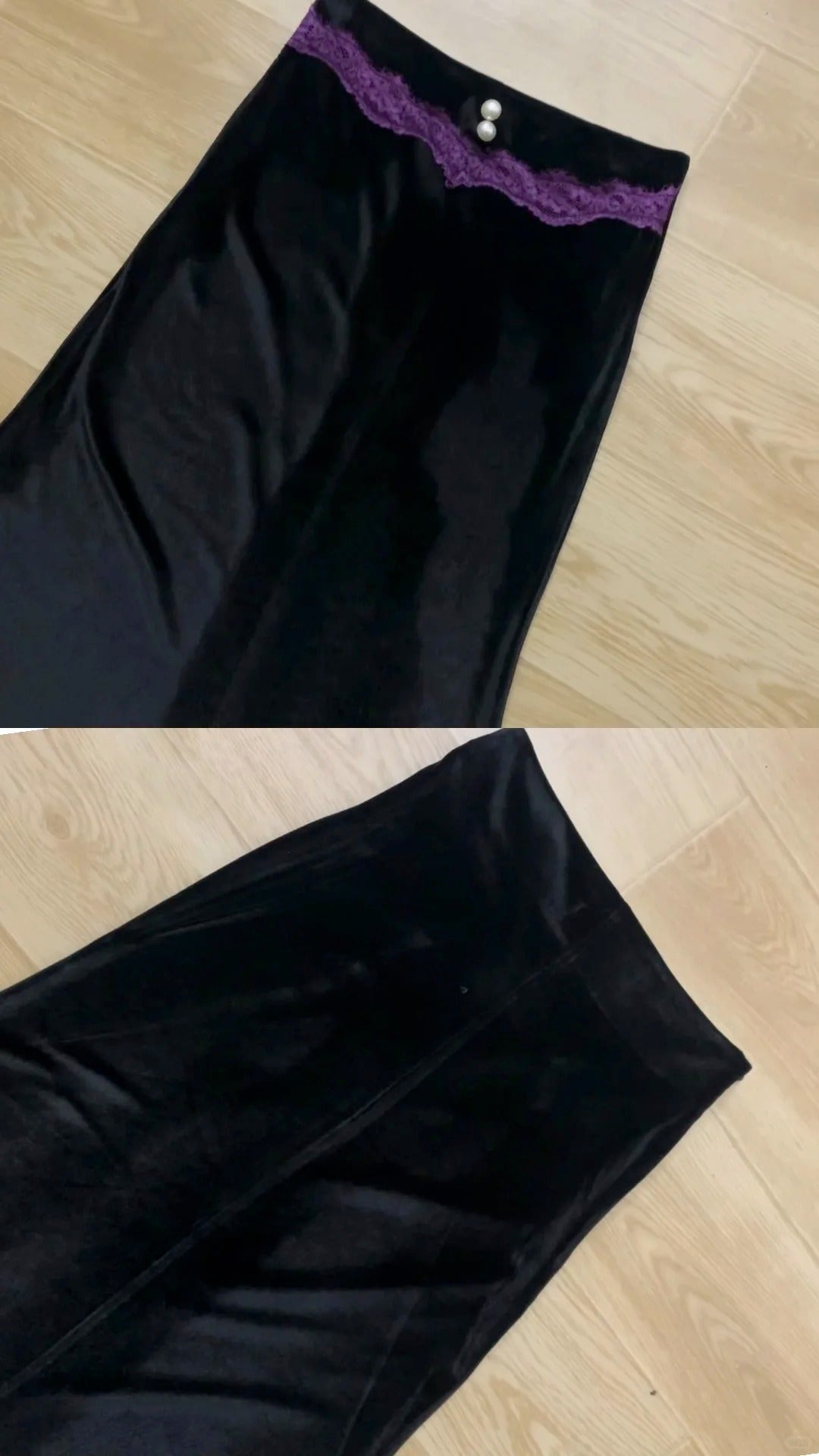 Purple Fur Trim Top with Black Skirt and Fur Coat Y2K Outfit - tutufox - 