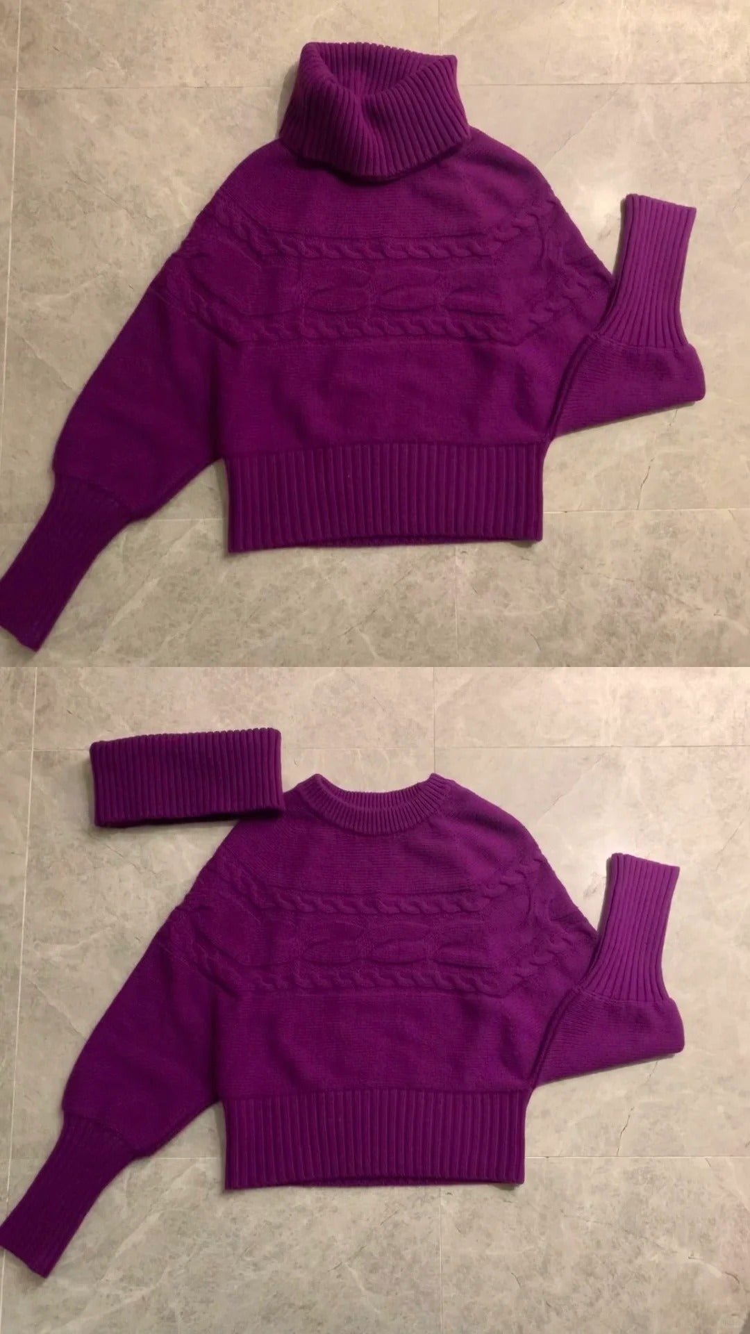Purple Loose Sweater and Sequin Brown Shorts Y2K Two Piece Sets - tutufox - 