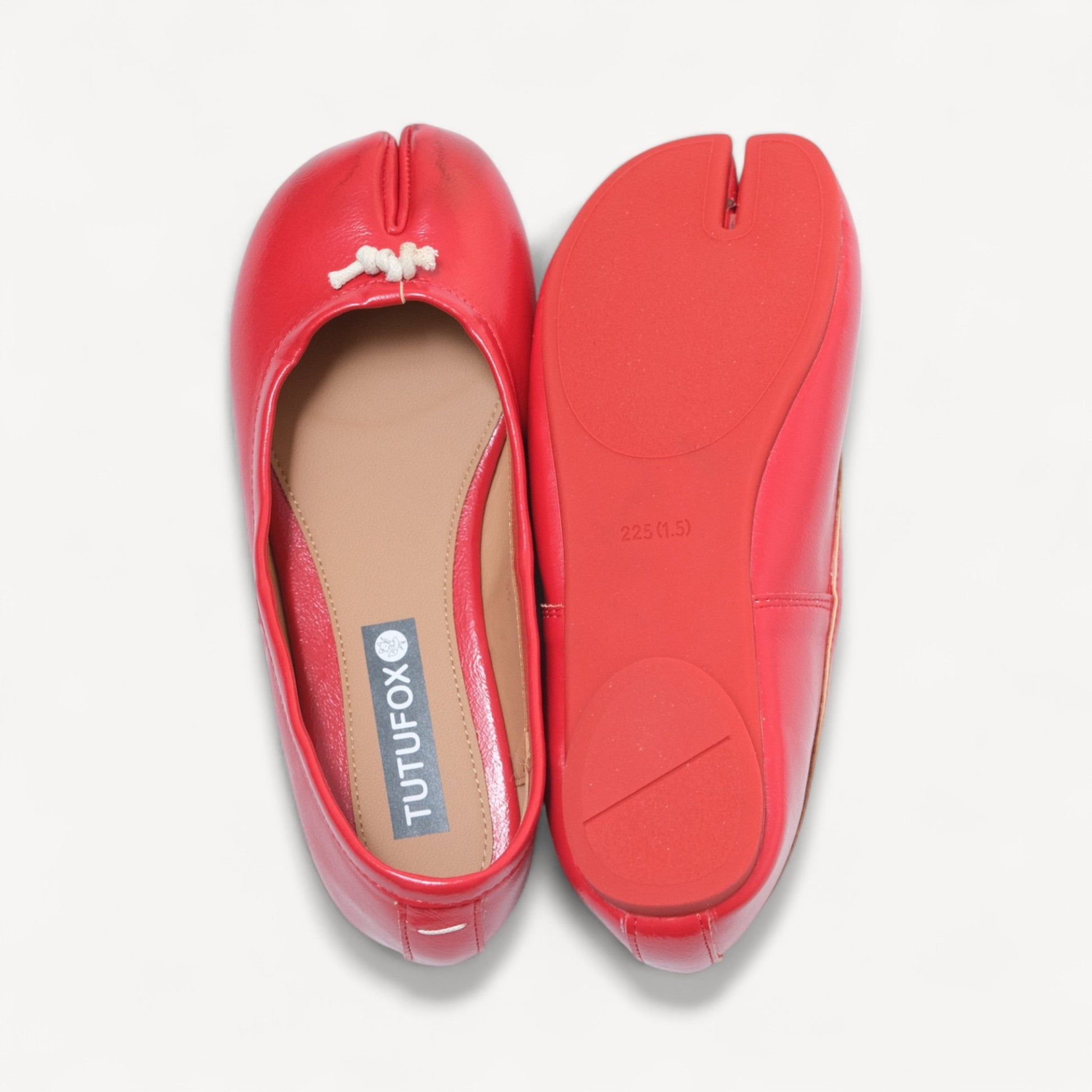 Red Matte Distressed Toe Split Tabi - tutufox - tabis