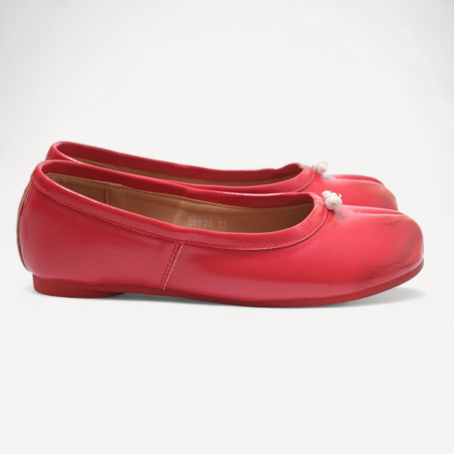 Red Matte Distressed Toe Split Tabi - tutufox - tabis