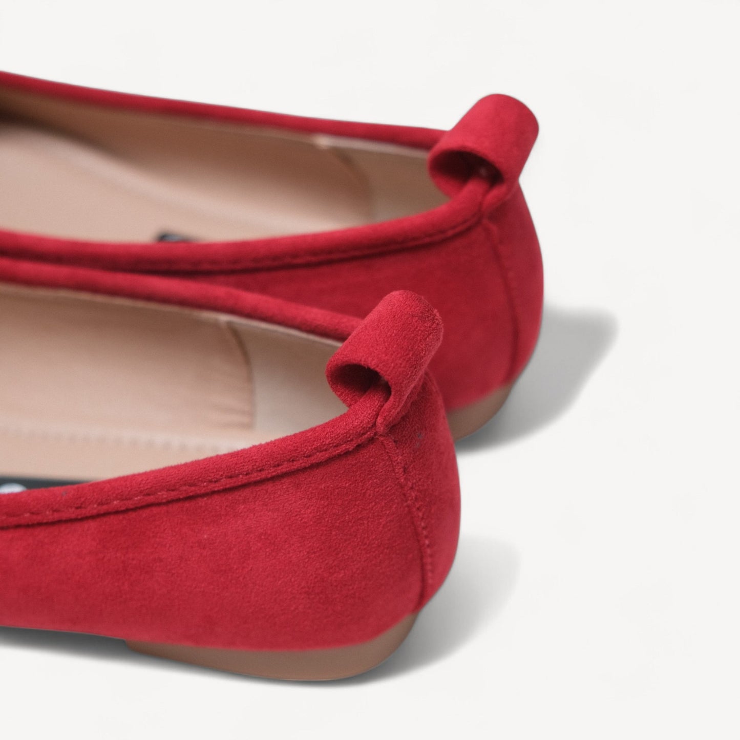 Red Velvet Bow Square Toe Ballet Flats - tutufox - shoes