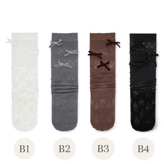 Romantic Lace Mesh Balletcore Socks - tutufox - 