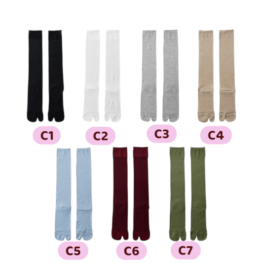 Sheer Long Tabi Socks - tutufox - 
