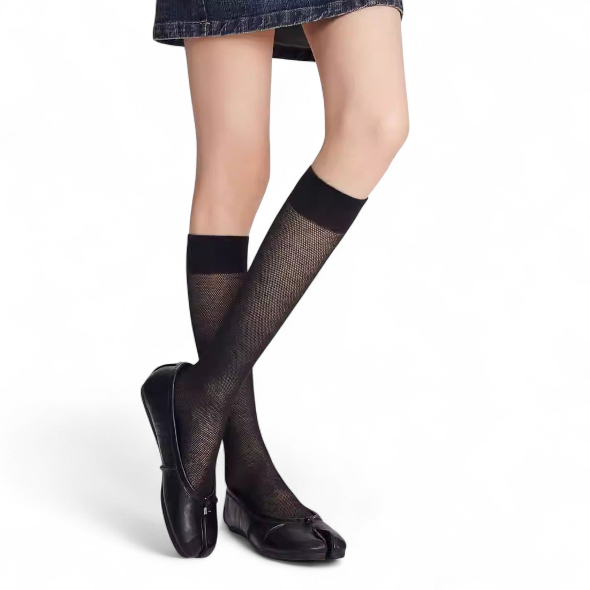 Sheer Long Tabi Socks - tutufox - 