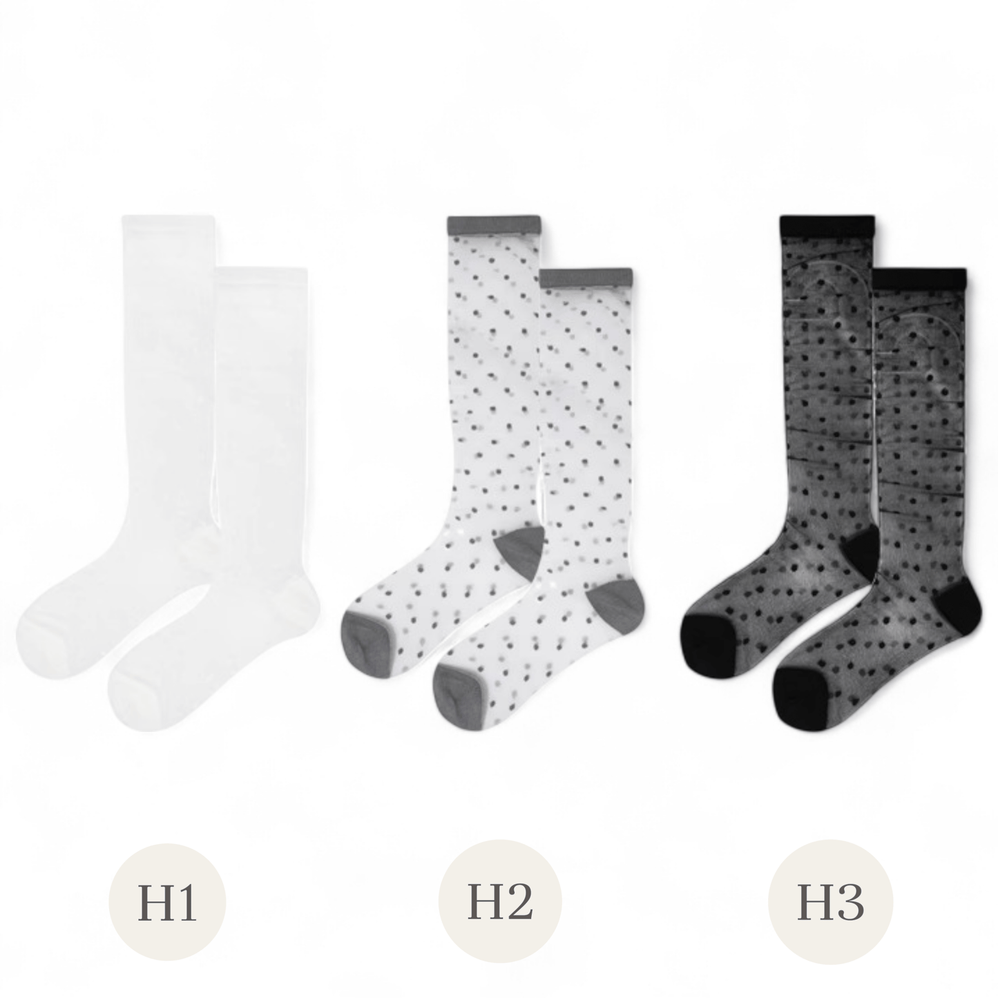 Sheer Polka Dot Ballet Socks - tutufox - 