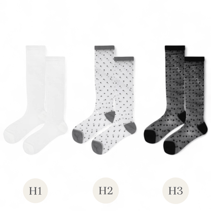 Sheer Polka Dot Ballet Socks - tutufox - 