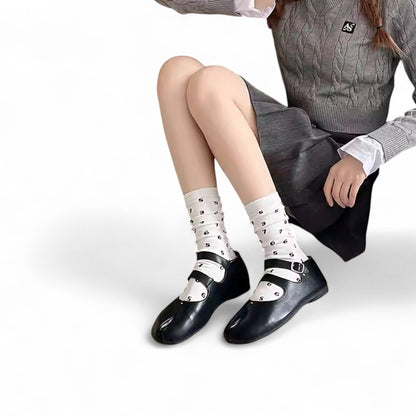 Short Cotton Polka Dot Tabi Socks - tutufox - 