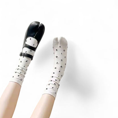 Short Cotton Polka Dot Tabi Socks - tutufox - 
