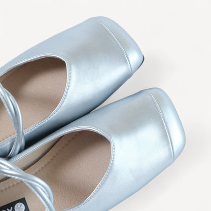 Silver Ballet Soft Leather Mary Jane Flats - tutufox - shoes