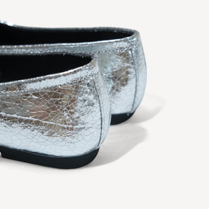 Silver Cracked Split Toe Soft Leather Tabi - tutufox - tabis