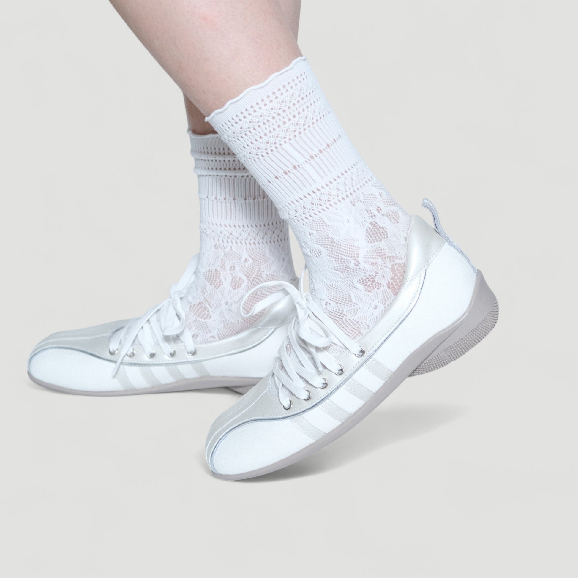 Silver White Soft Leather Square Toe Flats - tutufox - shoes