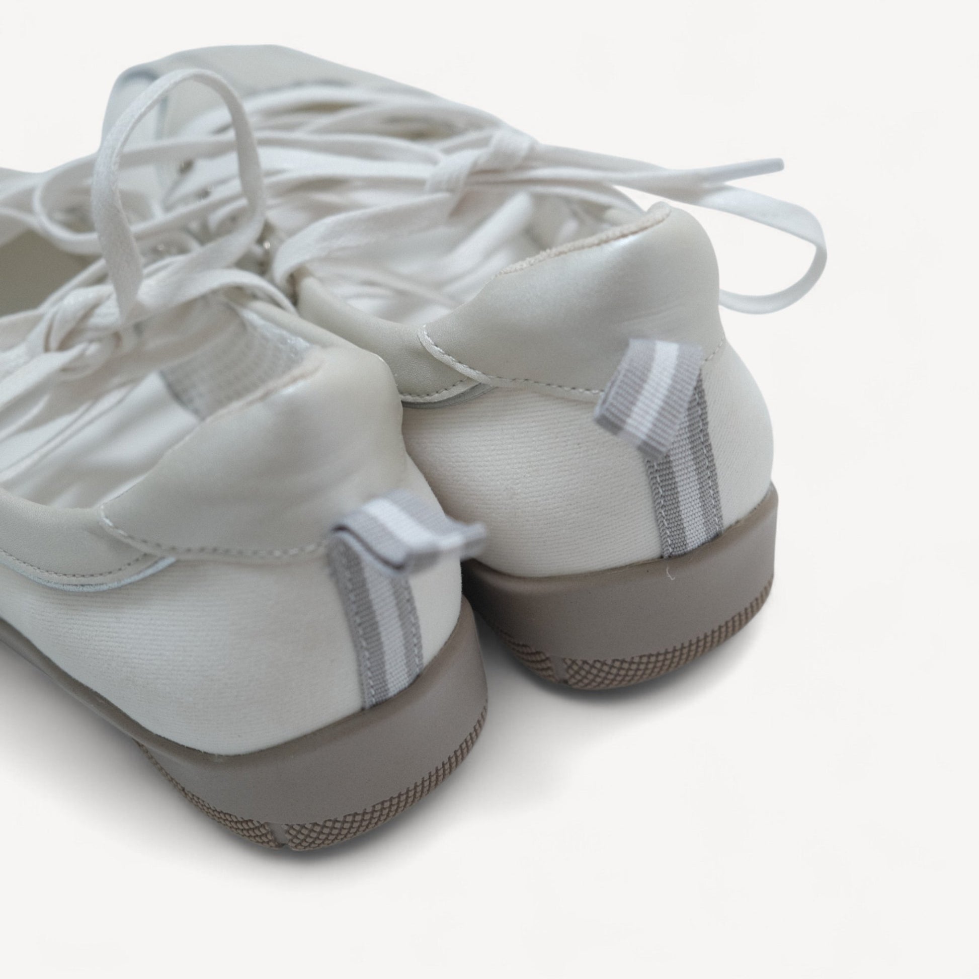 Silver White Soft Leather Square Toe Flats - tutufox - shoes