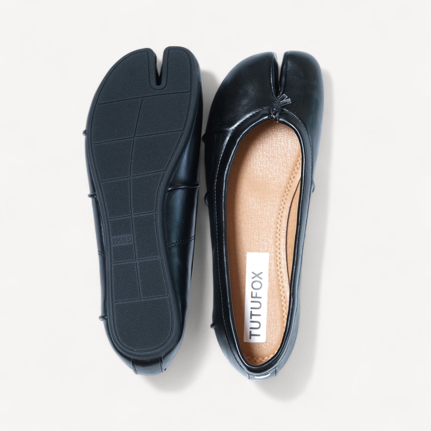 split toe leather flats tabis black sole view