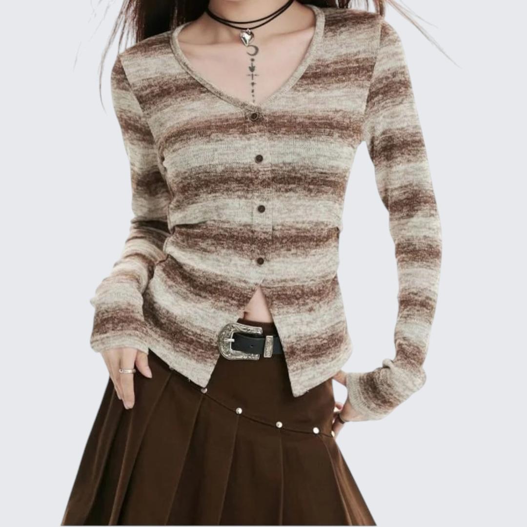 Spring & Autumn Striped Long-Sleeve T-Shirt