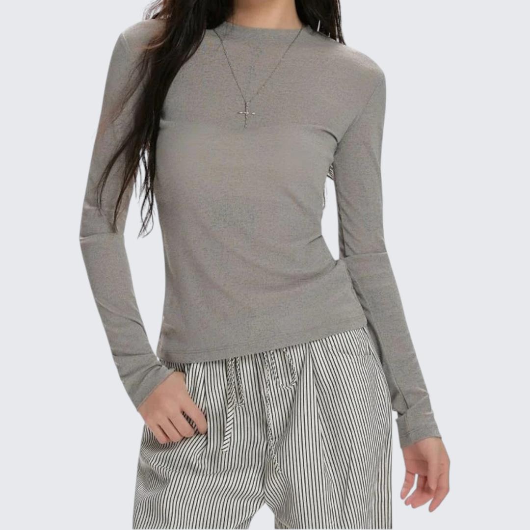 Spring & Summer Slightly Transparent Long-Sleeve T-Shirt