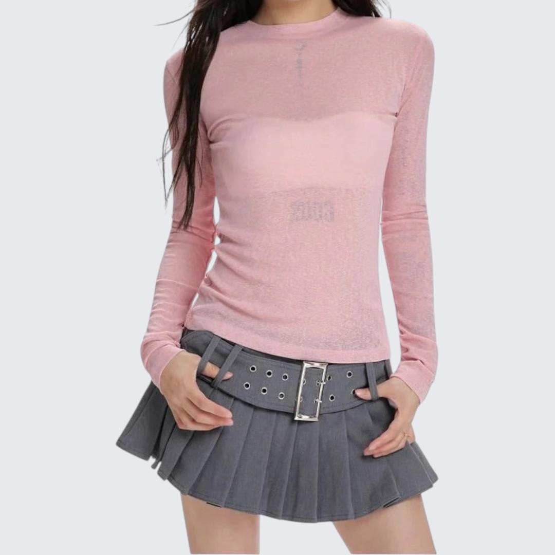 Spring & Summer Slightly Transparent Long-Sleeve T-Shirt