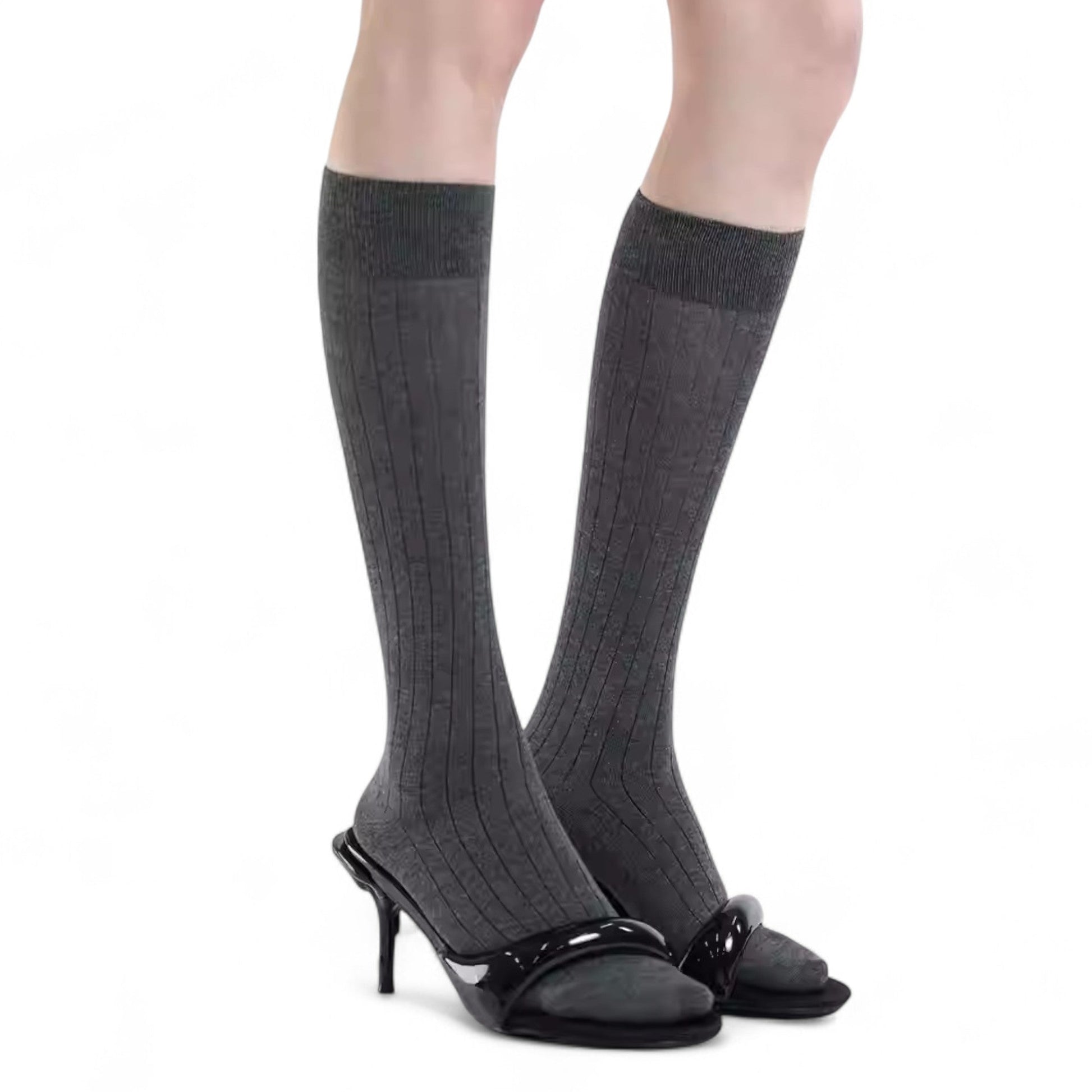 Timeless Balletcore Elegance: Ribbed Ballet Socks - tutufox - 