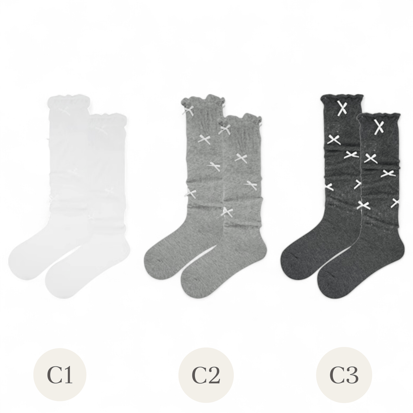 Whimsical Mesh Bow Socks - tutufox - 