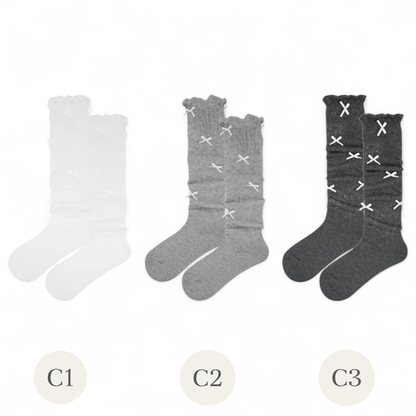 Whimsical Mesh Bow Socks - tutufox - 