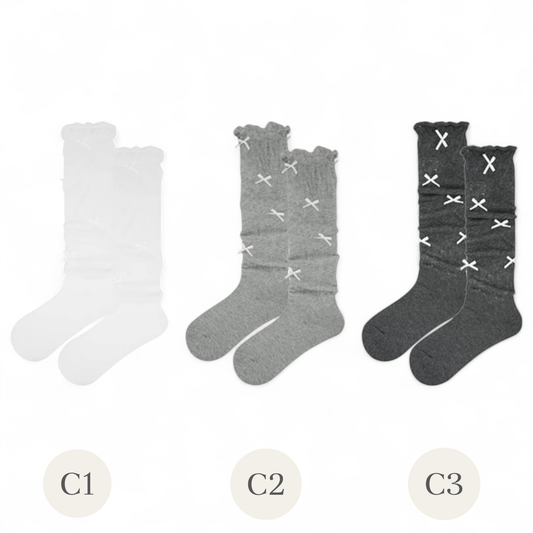 Whimsical Mesh Bow Socks - tutufox - 