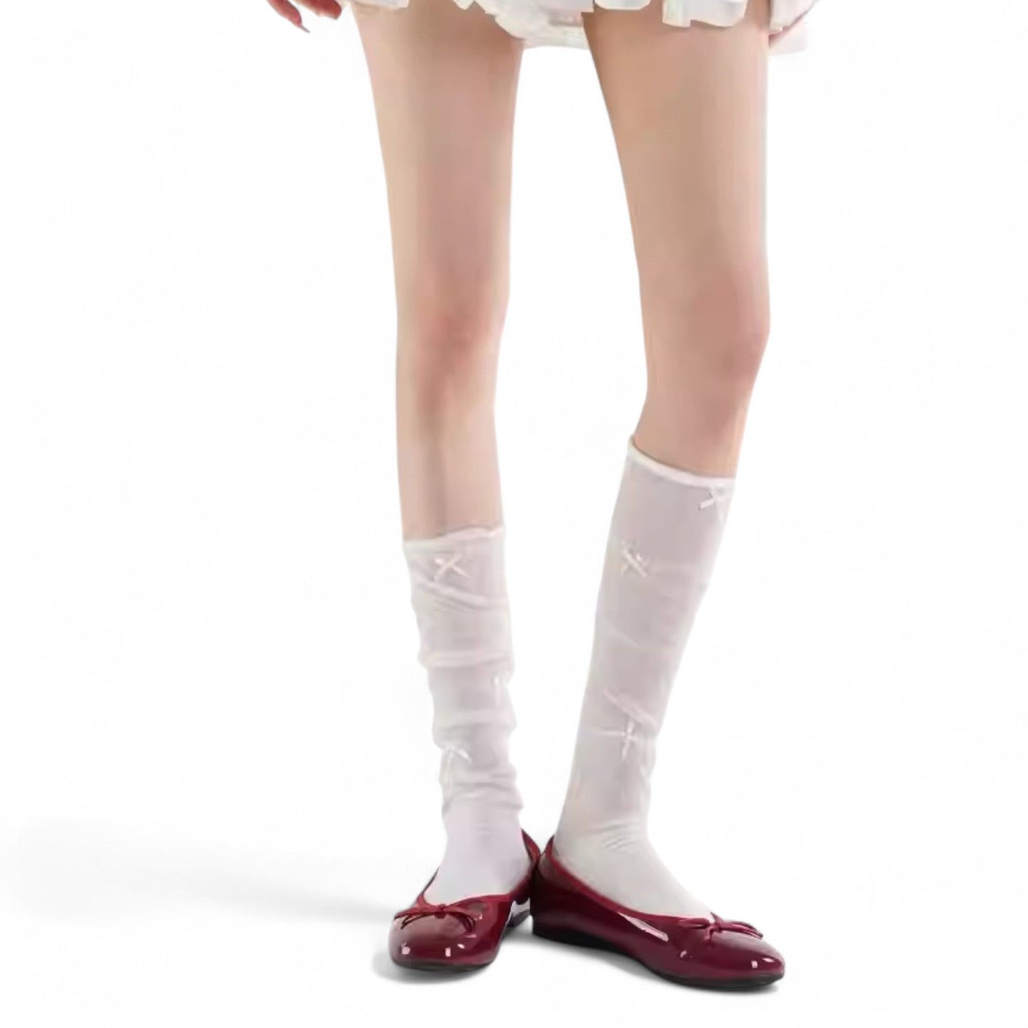 Whimsical Mesh Bow Socks - tutufox - 