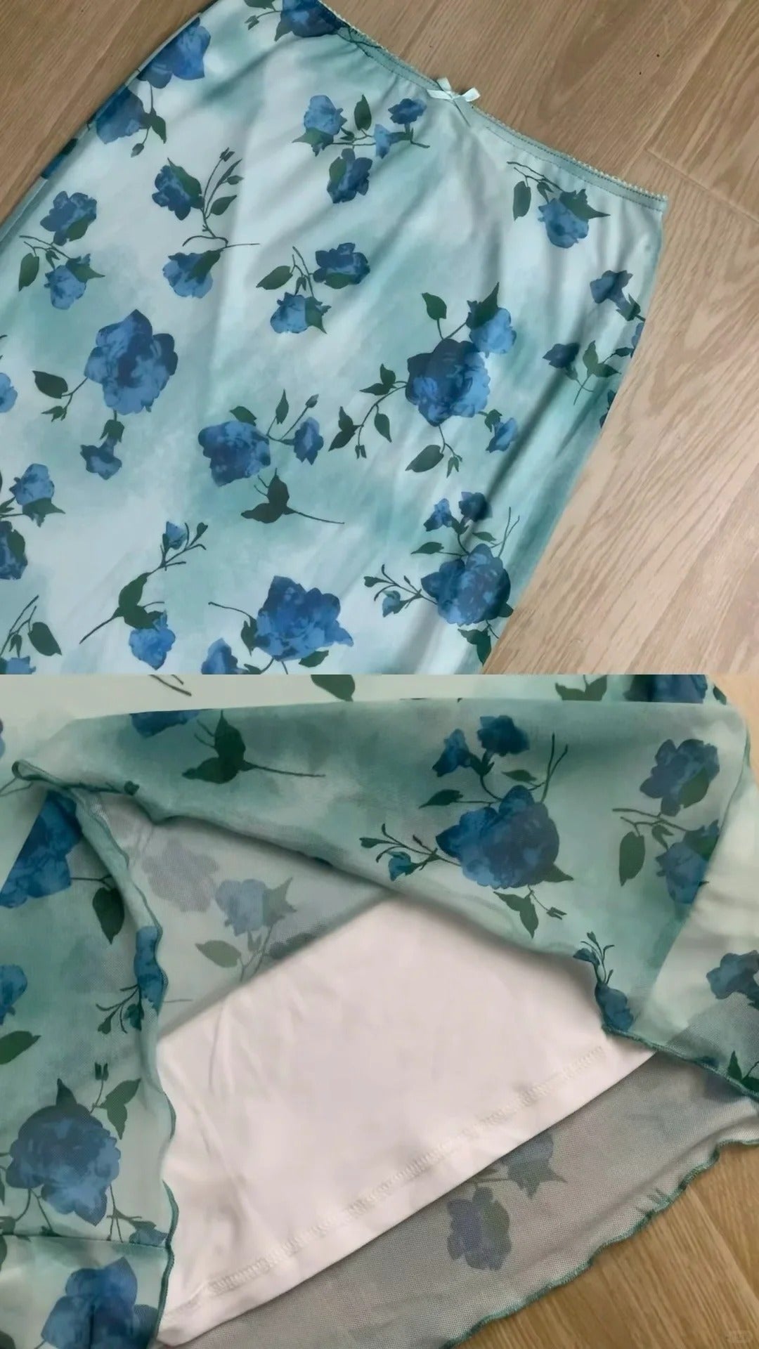 Yellow Floral Tube Top and Blue Floral Maxi Skirt Y2K Two Pieces Sets - tutufox - 